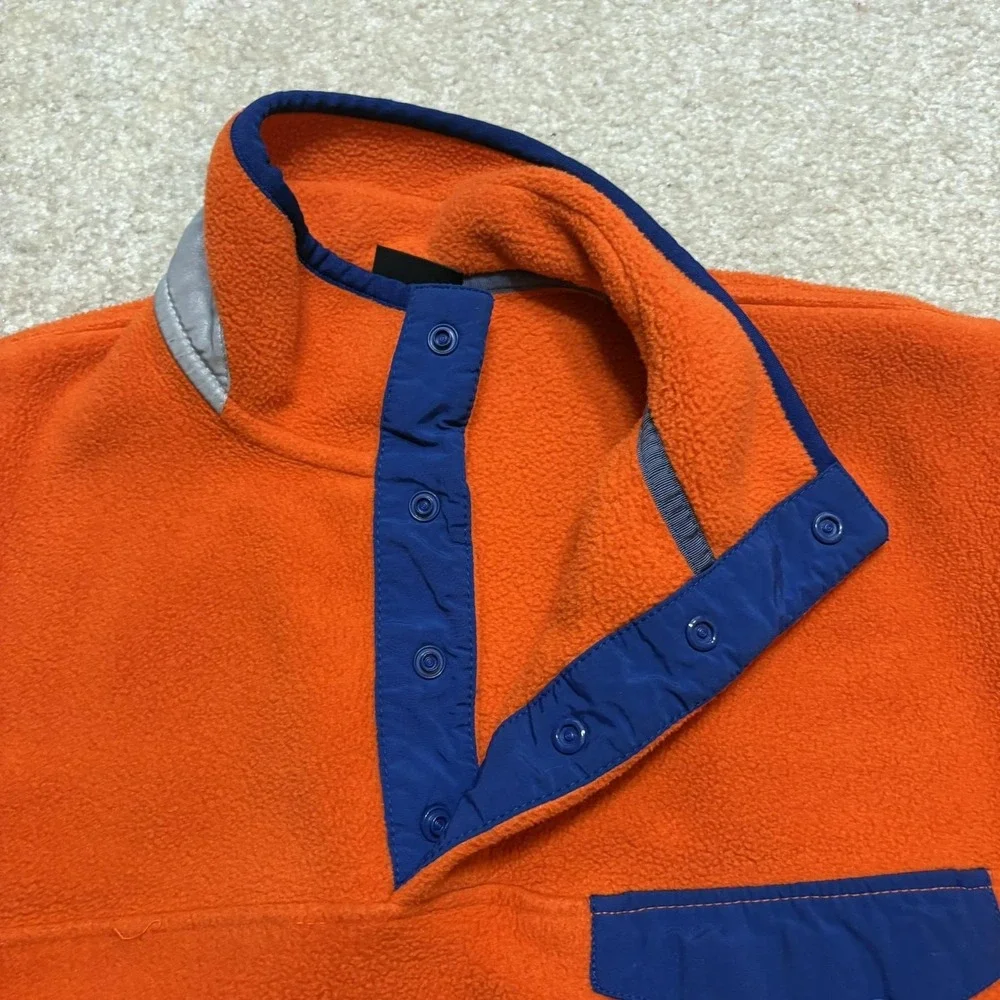 Vtg Patagonia Synchilla Snap-T Fleece Jacket Youth Large 12 Orange Pullover Cozy